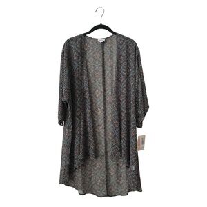 LuLaRoe Lindsay Kimono Top Womens Size S CoverUp Multicolor Light Semi-Sheer NWT